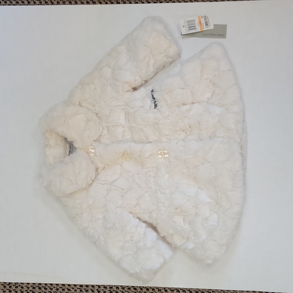 NWT Calvin Klein Baby Fur Coat